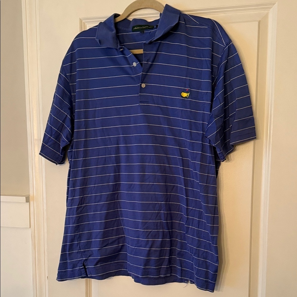 Masters Blue Polo with White Stripes